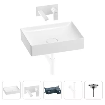 Раковина для ванной Wellsee Pure BY Wellsee 201002675 в наборе 4 в 1