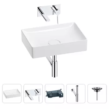 Раковина для ванной Wellsee Pure BY Wellsee 201002676 в наборе 4 в 1