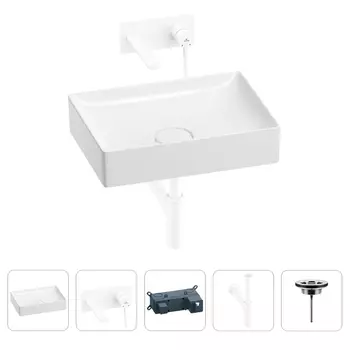 Раковина для ванной Wellsee Pure BY Wellsee 201002680 в наборе 4 в 1