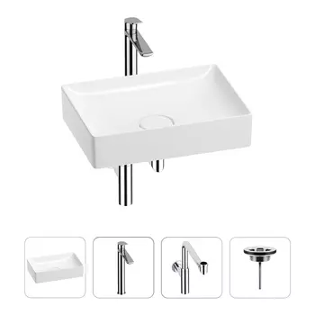 Раковина для ванной Wellsee Pure BY Wellsee 201002681 в наборе 4 в 1