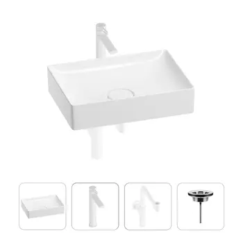 Раковина для ванной Wellsee Pure BY Wellsee 201002690 в наборе 4 в 1