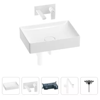 Раковина для ванной Wellsee Pure BY Wellsee 201002695 в наборе 4 в 1