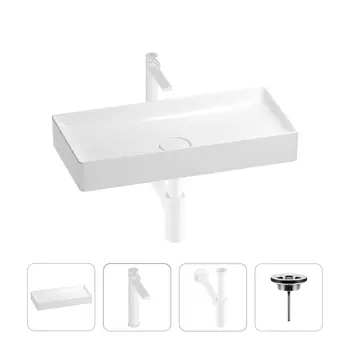 Раковина для ванной Wellsee Pure BY Wellsee 201002710 в наборе 4 в 1