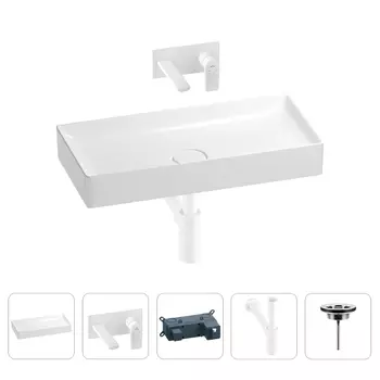 Раковина для ванной Wellsee Pure BY Wellsee 201002715 в наборе 4 в 1