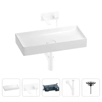Раковина для ванной Wellsee Pure BY Wellsee 201002720 в наборе 4 в 1