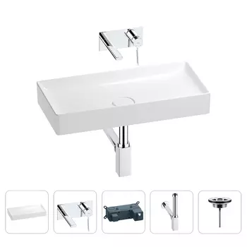 Раковина для ванной Wellsee Pure BY Wellsee 201002736 в наборе 4 в 1