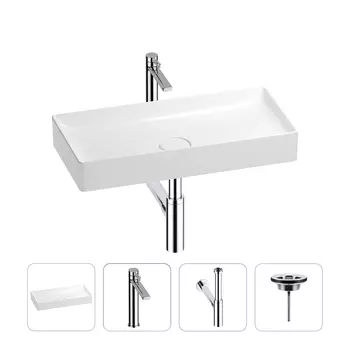 Раковина для ванной Wellsee Pure BY Wellsee 201002766 в наборе 4 в 1