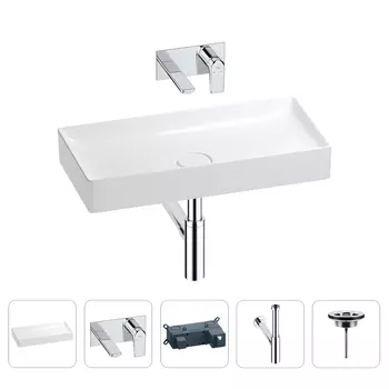 Раковина для ванной Wellsee Pure BY Wellsee 201002771 в наборе 4 в 1