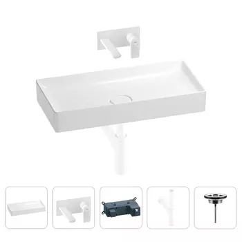 Раковина для ванной Wellsee Pure BY Wellsee 201002775 в наборе 4 в 1