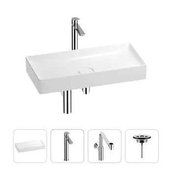 Раковина для ванной Wellsee Pure BY Wellsee 201002781 в наборе 4 в 1