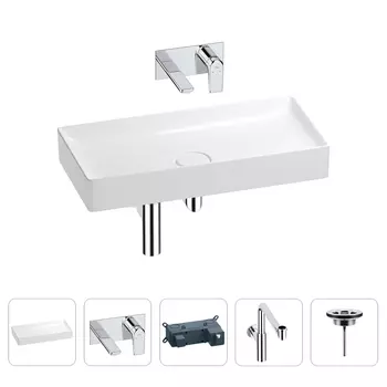 Раковина для ванной Wellsee Pure BY Wellsee 201002791 в наборе 4 в 1