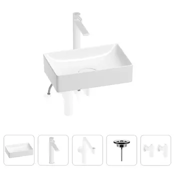 Раковина для ванной Wellsee Pure BY Wellsee 201004375 в наборе 5 в 1