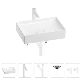 Раковина для ванной Wellsee Pure BY Wellsee 201004385 в наборе 5 в 1