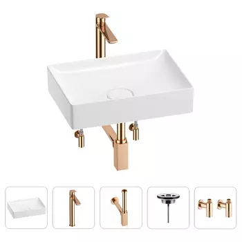 Раковина для ванной Wellsee Pure BY Wellsee 201004389 в наборе 5 в 1