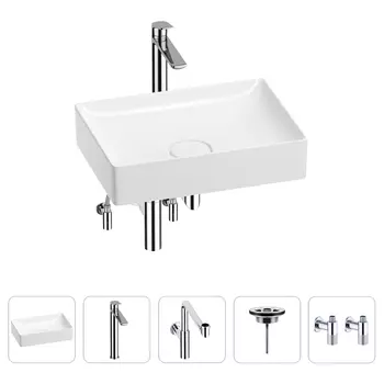 Раковина для ванной Wellsee Pure BY Wellsee 201004416 в наборе 5 в 1