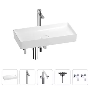 Раковина для ванной Wellsee Pure BY Wellsee 201004466 в наборе 5 в 1