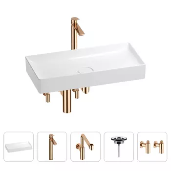 Раковина для ванной Wellsee Pure BY Wellsee 201004469 в наборе 5 в 1