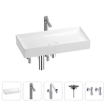 Раковина для ванной Wellsee Pure BY Wellsee 201004471 в наборе 5 в 1