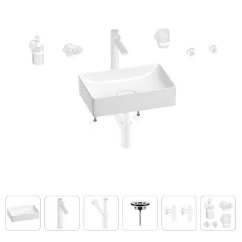 Раковина для ванной Wellsee Pure BY Wellsee 201006280 в наборе 9 в 1