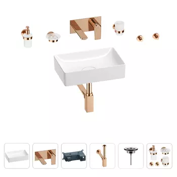 Раковина для ванной Wellsee Pure BY Wellsee 201006299 в наборе 8 в 1
