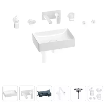 Раковина для ванной Wellsee Pure BY Wellsee 201006345 в наборе 8 в 1