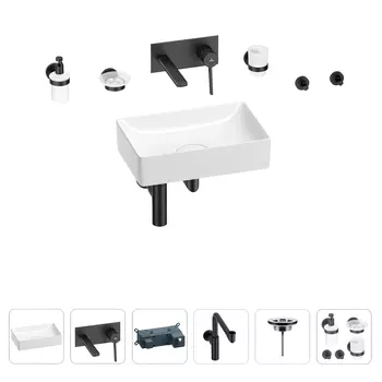 Раковина для ванной Wellsee Pure BY Wellsee 201006347 в наборе 8 в 1