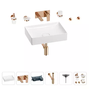 Раковина для ванной Wellsee Pure BY Wellsee 201006364 в наборе 8 в 1
