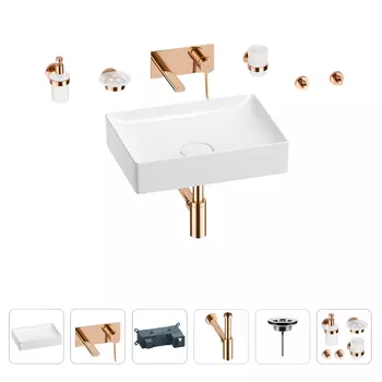 Раковина для ванной Wellsee Pure BY Wellsee 201006369 в наборе 8 в 1
