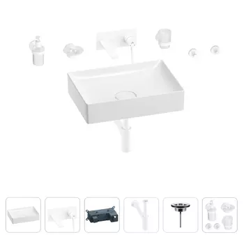Раковина для ванной Wellsee Pure BY Wellsee 201006370 в наборе 8 в 1