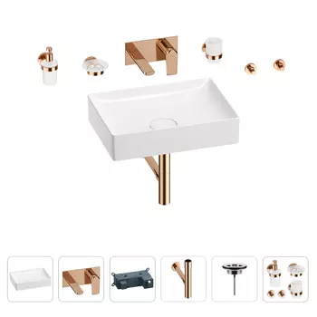 Раковина для ванной Wellsee Pure BY Wellsee 201006404 в наборе 8 в 1