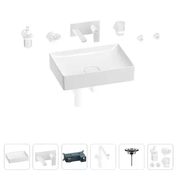 Раковина для ванной Wellsee Pure BY Wellsee 201006445 в наборе 8 в 1