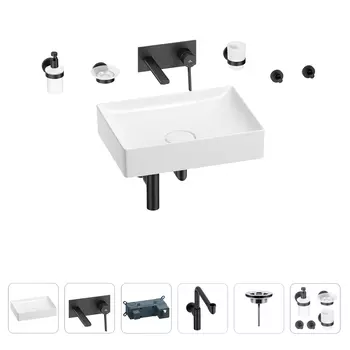 Раковина для ванной Wellsee Pure BY Wellsee 201006447 в наборе 8 в 1