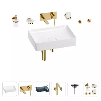 Раковина для ванной Wellsee Pure BY Wellsee 201006448 в наборе 8 в 1