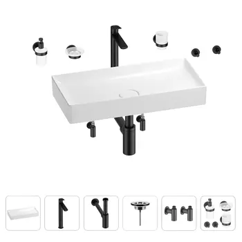Раковина для ванной Wellsee Pure BY Wellsee 201006452 в наборе 9 в 1