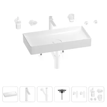 Раковина для ванной Wellsee Pure BY Wellsee 201006460 в наборе 9 в 1