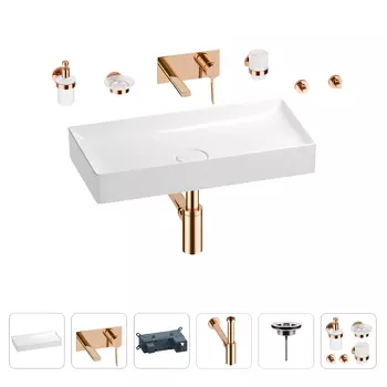 Раковина для ванной Wellsee Pure BY Wellsee 201006469 в наборе 8 в 1