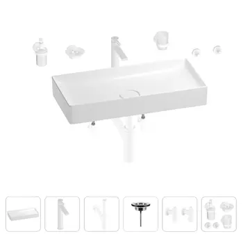 Раковина для ванной Wellsee Pure BY Wellsee 201006520 в наборе 9 в 1
