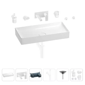 Раковина для ванной Wellsee Pure BY Wellsee 201006525 в наборе 8 в 1