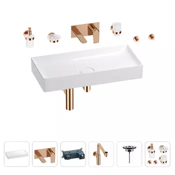 Раковина для ванной Wellsee Pure BY Wellsee 201006544 в наборе 8 в 1