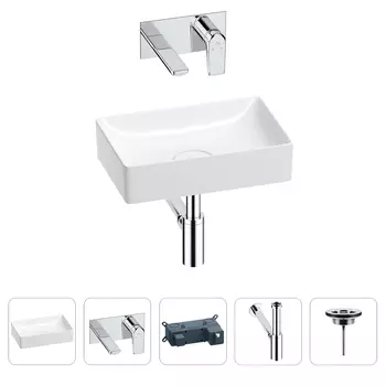 Раковина для ванной Wellsee Pure BY Wellsee 201002531 в наборе 4 в 1