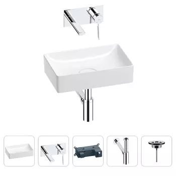 Раковина для ванной Wellsee Pure BY Wellsee 201002536 в наборе 4 в 1