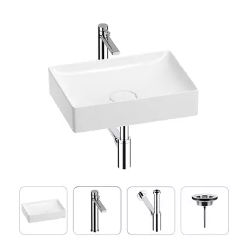 Раковина для ванной Wellsee Pure BY Wellsee 201002606 в наборе 4 в 1