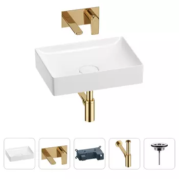 Раковина для ванной Wellsee Pure BY Wellsee 201002613 в наборе 4 в 1