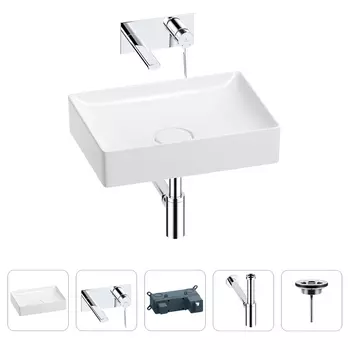 Раковина для ванной Wellsee Pure BY Wellsee 201002616 в наборе 4 в 1