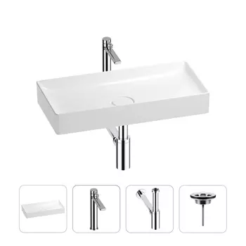 Раковина для ванной Wellsee Pure BY Wellsee 201002706 в наборе 4 в 1