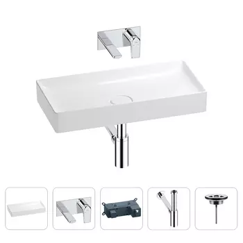 Раковина для ванной Wellsee Pure BY Wellsee 201002711 в наборе 4 в 1