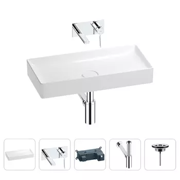 Раковина для ванной Wellsee Pure BY Wellsee 201002716 в наборе 4 в 1