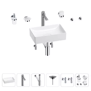 Раковина для ванной Wellsee Pure BY Wellsee 201006276 в наборе 9 в 1