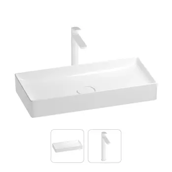 Раковина для ванной Wellsee Pure BY Wellsee 201000740 в наборе 2 в 1