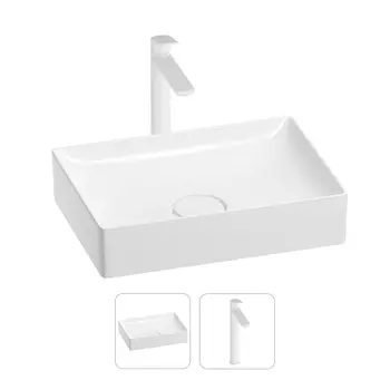 Раковина для ванной Wellsee Pure BY Wellsee 201000720 в наборе 2 в 1